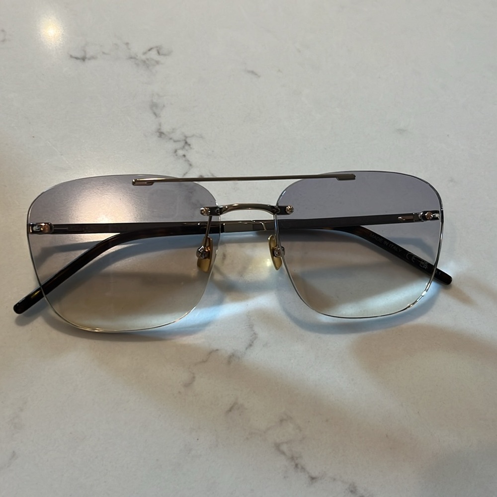 GOLD BROWN SL 309 RIMLESS SUNGLASSES - Picture 3 of 4